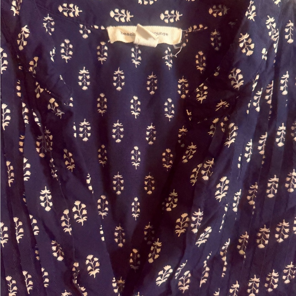 beachlunchlounge Navy Blue White Floral Sleeveless Flowy Boho dress size XL - Picture 3 of 11